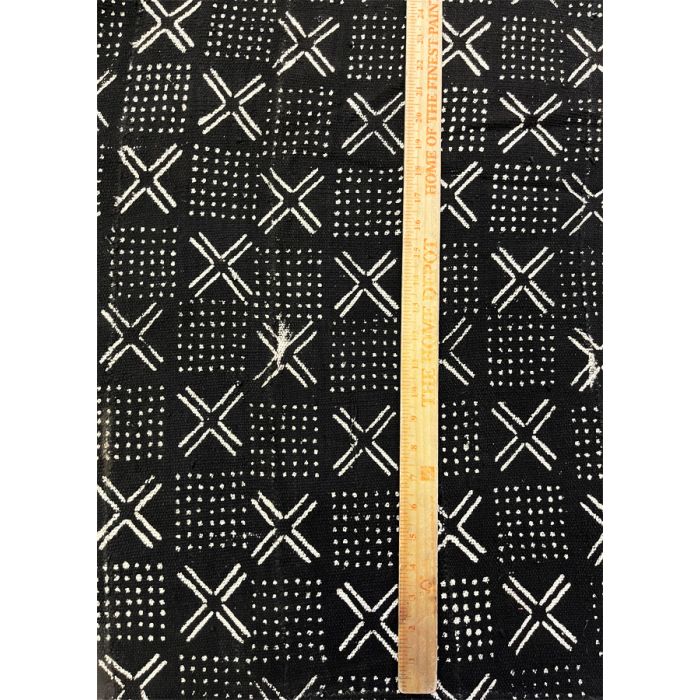 African Mud Cloth From Mali in White or Black Hand Woven Black and