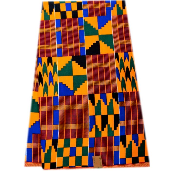 African kente print cloth in authentic African kente style