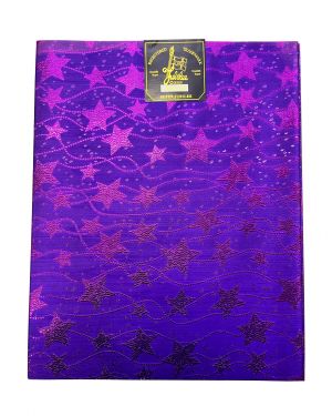 AFRICAN HEADTIE SEGO GELE Sold Per Piece Purple With Silver Pattern 