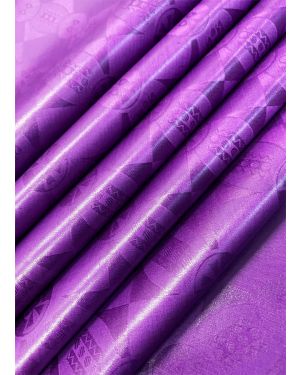Purple African Bazin Brocade Fabric