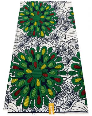 Guaranteed Poly Blend  Wax Prints - White, Dark-Blue, Forest-Green, Yellow, Red Lime-Green