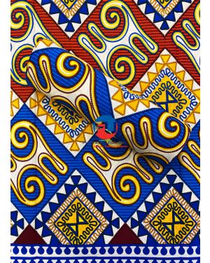African  Print Meba Wo Abrokyere   - Gye Nyame - Royal-Blue, Yellow, Orange, Green, Black, Cream