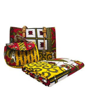 african wax bag with matching 6 yards african print fabric