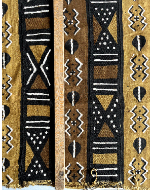 Authentic Mud Cloth Woven  Exclusive Collection  - Black, White, Light-Gold, Golden-Brown