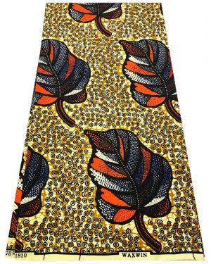 High Fashion Design African Wax Print- Orange
