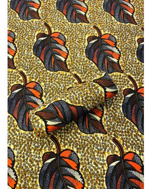 High Fashion Design African Wax Print- Orange
