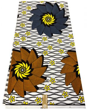 High Quality African Wax Print- Yellow