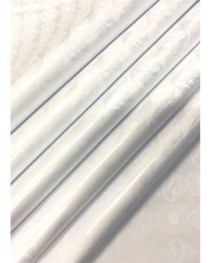 white Bazin Brocade Fabric 