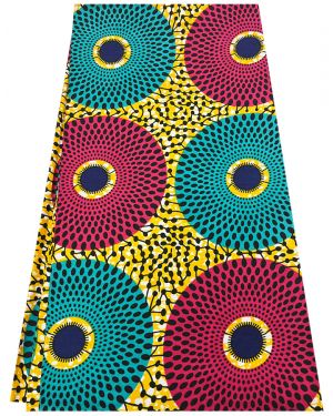 Multi Color Disc Circle African Wax Print