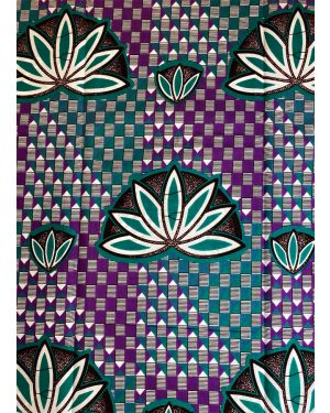 Wax Prints Hitarget-Lilac, Burgundy, Black, Green,