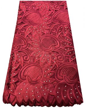 Swiss Voile Lace Fabric-Wine