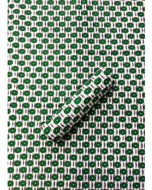 African Wax Print- Army-Green, Black, White
