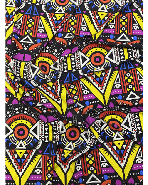 African Print Fabric  in Spandex  4 Way Stretch Jersey Fabric 