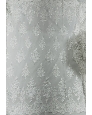 corded floral  lace off- white  color and metallic  thread -C13