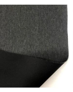 Neoprene Scuba Knit Fabric; Black/Heather Grey 