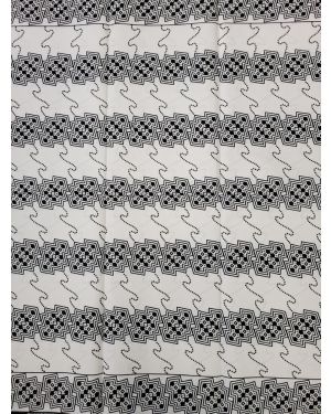  Black and White African Veritable Wax Print- 