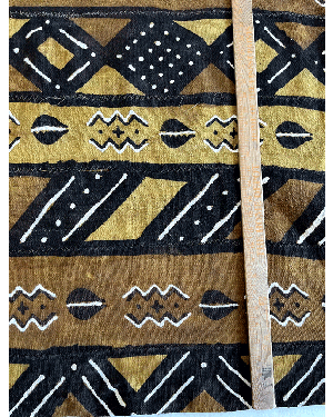  Original Mali  Authentic  Handmade Mud Cloth  Brown, Gold, Black & White - Best Quality