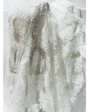 Ivory White- Corded Lace