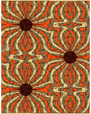 Guaranteed Wax Print- Polycotton-Chocolate-Brown Orange Ivory-Cream Black Beige 