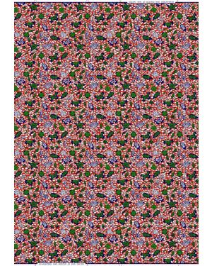  Cotton Blend High Quality Floral Design In African Wax Print- Red, Azure Blue, Army Green, White , Black 