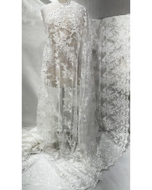 corded floral  lace off- white  color and metallic  thread -C6