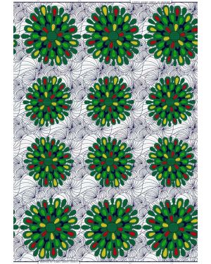Guaranteed Poly Blend  Wax Prints - White, Dark-Blue, Forest-Green, Yellow, Red Lime-Green