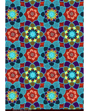 Exclusive Design Poly Blend  African Wax Print- Purple, Blue, Red, Orange, Yellow, Turquoise, Black, White