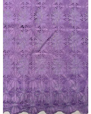 Lilac with Tiny Stone Swiss Voile Lace