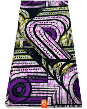 High Fashion Design African Wax Print- Purple, Pink, Mustard-Green, White, Dark-Blue, Black