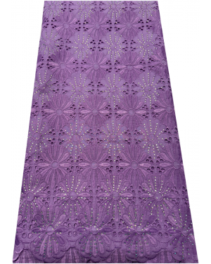 Lilac with Tiny Stone Swiss Voile Lace
