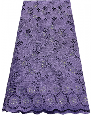 High Quality Lavender Corded Lace with Stone