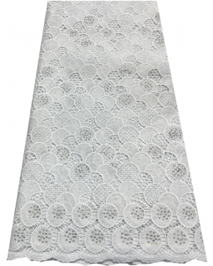 Exclusive and High Quality Guipure Lace/ Corded Lace- White with stone