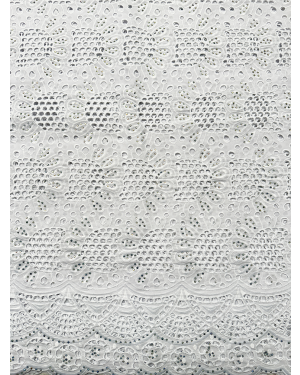 White-  Swiss Voile Lace Fabric / Nigerian Cotton Swiss Voile Lace