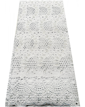 White-  Swiss Voile Lace Fabric / Nigerian Cotton Swiss Voile Lace