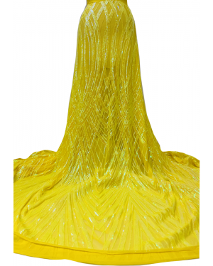Yellow Stretch Sequin Fabric 